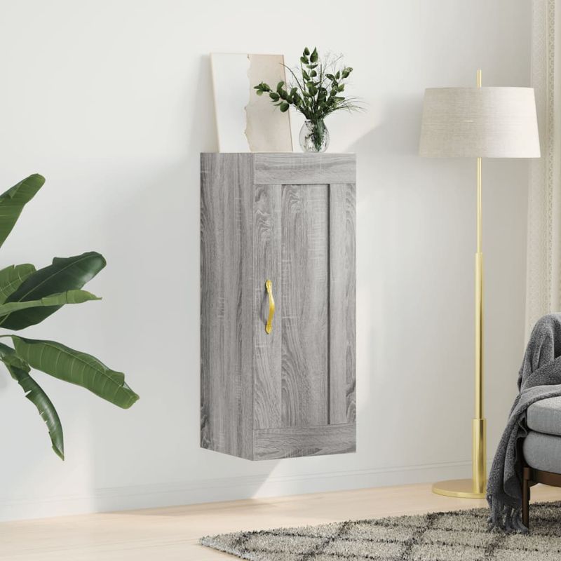 Casa si Gradina - Mobilier - Comode si corpuri - Comode - Dulap de perete, gri sonoma, 34,5x34x90 cm, lemn prelucrat - Infinity.ro