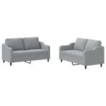 Casa si Gradina - Mobilier - Seturi de mobilier - Seturi living - Set de canapele cu perne, 2 piese, gri deschis, textil - Infinity.ro