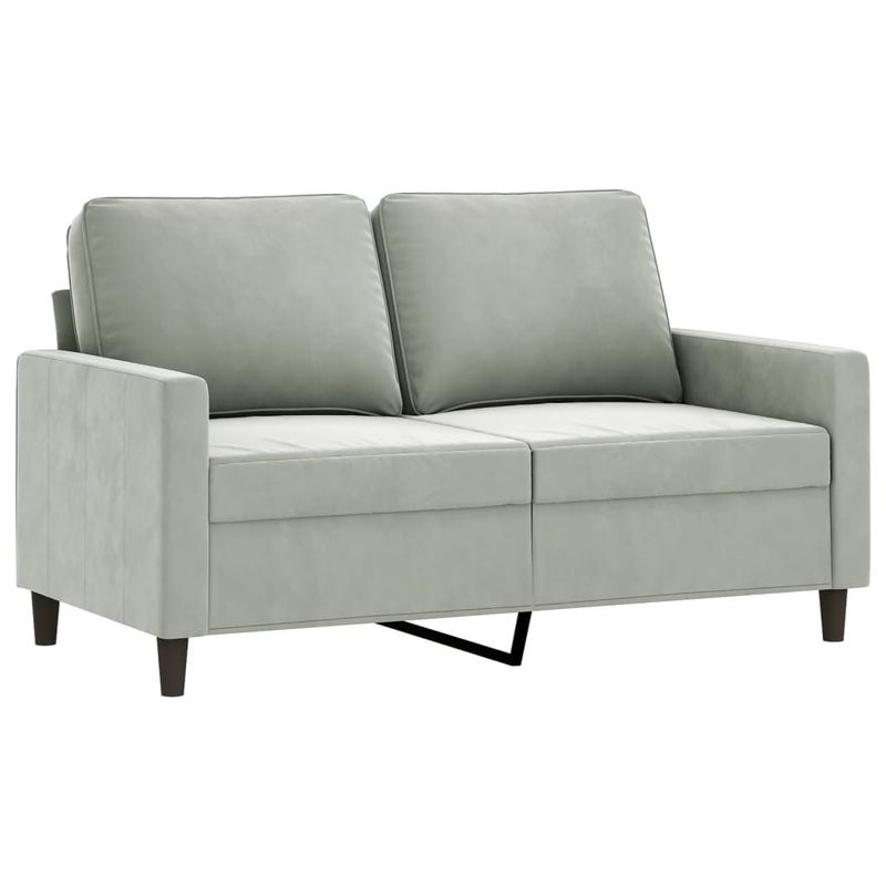 Casa si Gradina - Mobilier - Seturi de mobilier - Seturi living - Set de canapele cu perne, 2 piese, gri deschis, catifea - Infinity.ro