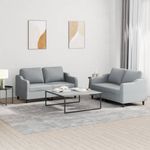 Casa si Gradina - Mobilier - Seturi de mobilier - Seturi living - Set de canapele cu perne, 2 piese, gri deschis, textil - Infinity.ro