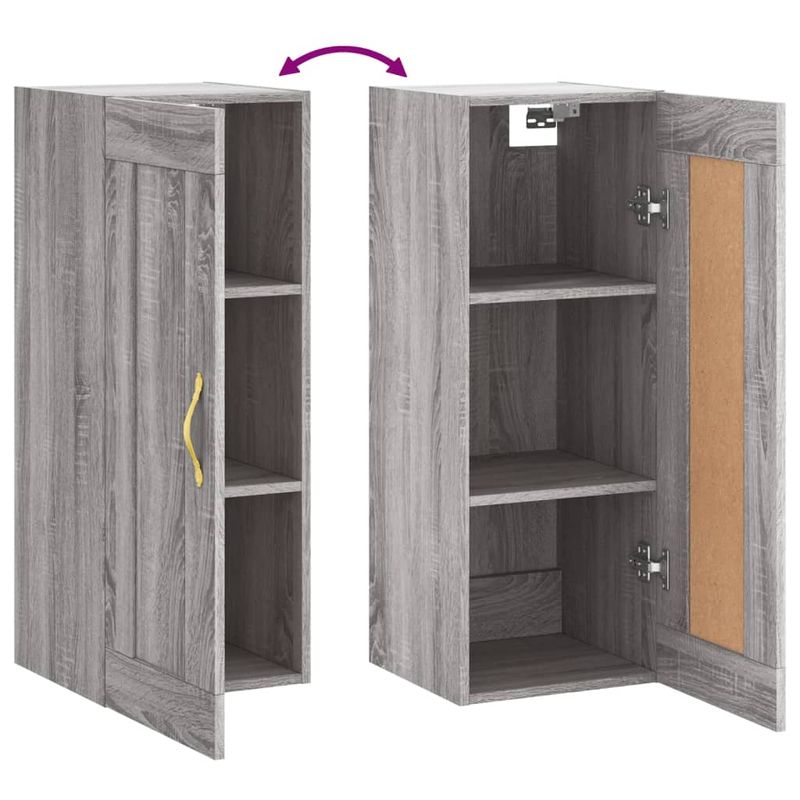 Casa si Gradina - Mobilier - Comode si corpuri - Comode - Dulap de perete, gri sonoma, 34,5x34x90 cm, lemn prelucrat - Infinity.ro