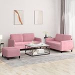 Casa si Gradina - Mobilier - Seturi de mobilier - Seturi living - Set de canapele, 3 piese, roz, catifea - Infinity.ro