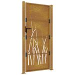 Casa si Gradina - Constructii - Usi interior, exterior si garaj - Usi garaj - Poarta pentru gradina, 105x205 cm, otel corten, model iarba - Infinity.ro