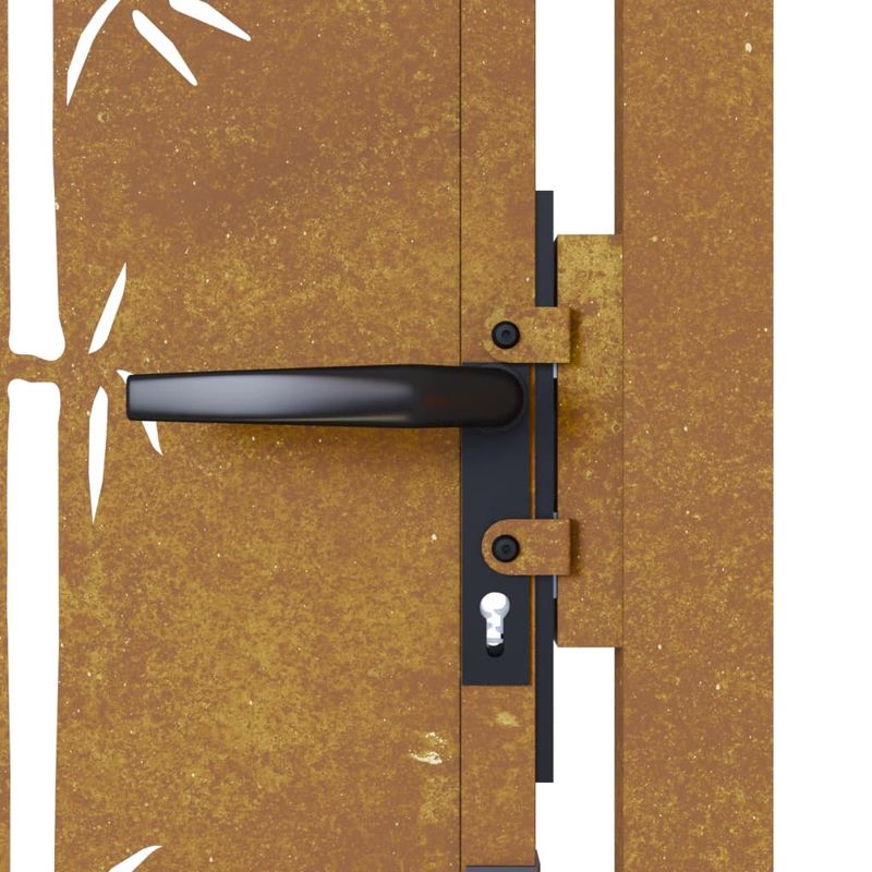 Casa si Gradina - Constructii - Usi interior, exterior si garaj - Usi garaj - Poarta pentru gradina, 105x205 cm, otel corten, model bambus - Infinity.ro