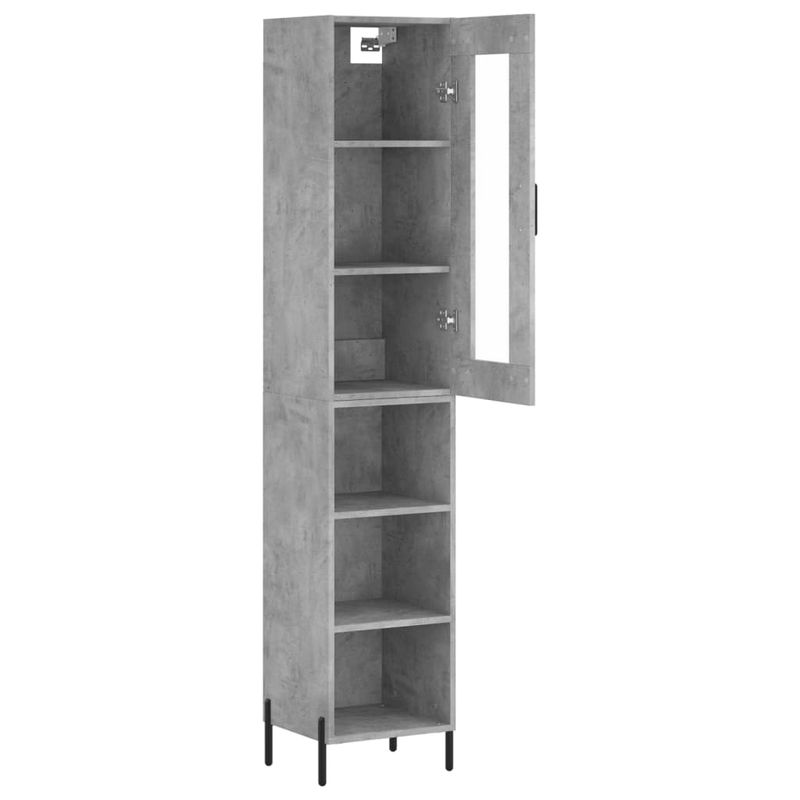 Casa si Gradina - Mobilier - Comode si corpuri - Comode - Dulap inalt, gri beton, 34,5x34x180 cm, lemn prelucrat - Infinity.ro