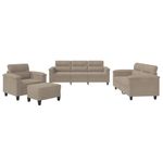 Casa si Gradina - Mobilier - Seturi de mobilier - Seturi living - Set de canapele cu perne, 4 piese, gri taupe, microfibra - Infinity.ro