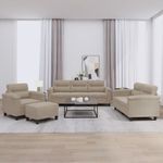 Casa si Gradina - Mobilier - Seturi de mobilier - Seturi living - Set de canapele cu perne, 4 piese, gri taupe, microfibra - Infinity.ro