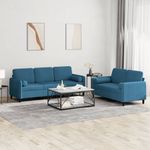Casa si Gradina - Mobilier - Seturi de mobilier - Seturi living - Set de canapele cu perne, 2 piese, albastru, catifea - Infinity.ro