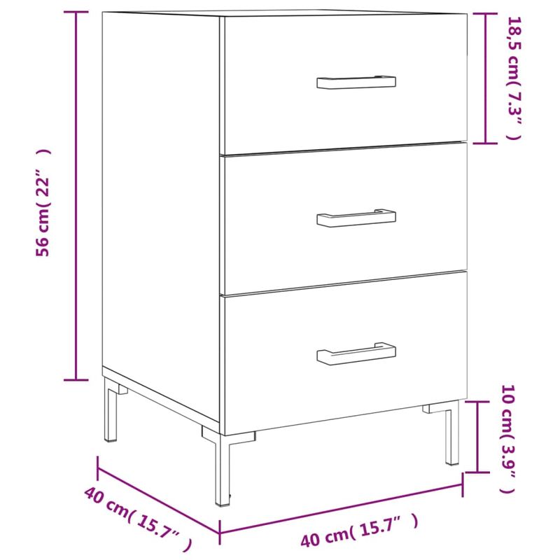 Casa si Gradina - Mobilier - Comode si corpuri - Noptiere - Noptiera, alb, 40x40x66 cm, lemn compozit - Infinity.ro
