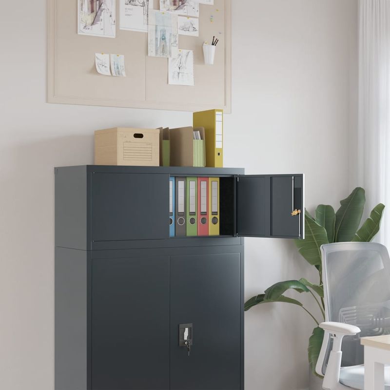Casa si Gradina - Constructii - Depozitare, transport si protectie - Rafturi, fisete si vestiare - Fiset, antracit, 90x40x40 cm, otel - Infinity.ro