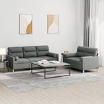 Casa si Gradina - Mobilier - Seturi de mobilier - Seturi living - Set de canapele cu perne, 2 piese, gri inchis, material textil - Infinity.ro