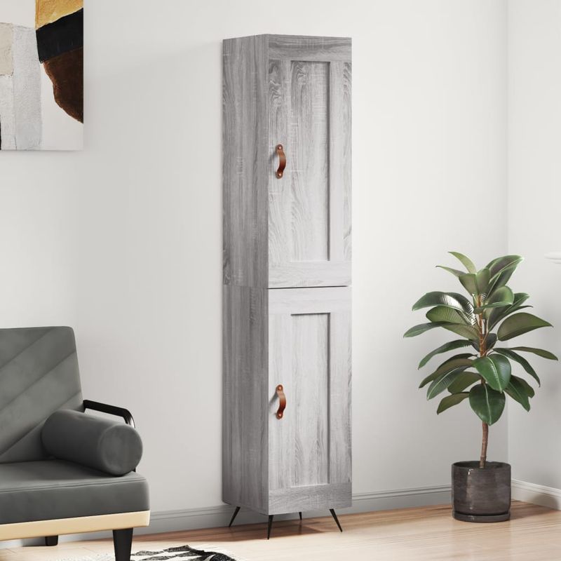Casa si Gradina - Mobilier - Comode si corpuri - Comode - Dulap inalt, gri sonoma, 34,5x34x180 cm, lemn prelucrat - Infinity.ro