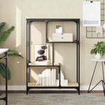 Casa si Gradina - Mobilier - Biblioteci si rafturi - Biblioteci - Raft de carti stejar sonoma, 81x36x115 cm, lemn compozit/otel - Infinity.ro