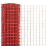 Casa si Gradina - Gradina si terasa - Garduri, panouri si accesorii - Plasa de sarma gaini, rosu, 10 x 1,5 m, otel cu invelis PVC, dimensiunea ochiurilor 12x12 mm - Infinity.ro