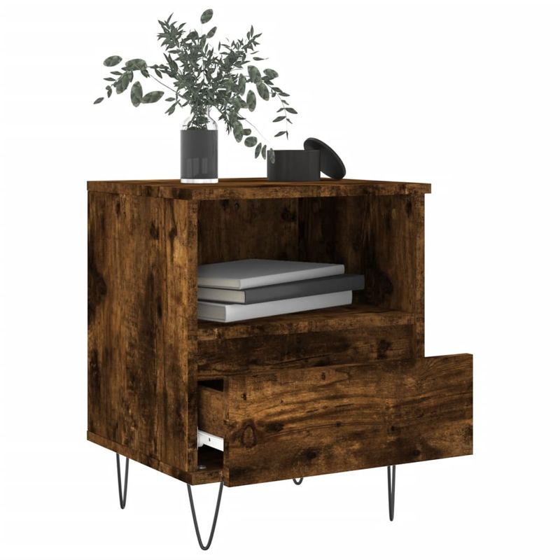 Casa si Gradina - Mobilier - Comode si corpuri - Noptiere - Noptiera, stejar fumuriu, 40x35x50 cm, lemn compozit - Infinity.ro