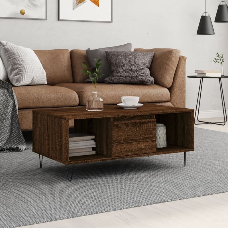 Casa si Gradina - Mobilier - Mese si birouri - Masute de cafea - Masuta de cafea, stejar maro, 90x50x36,5 cm, lemn prelucrat - Infinity.ro