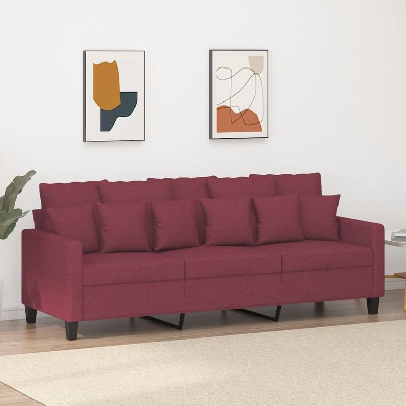 Casa si Gradina - Mobilier - Canapele si coltare - Canapele - Canapea cu 3 locuri, rosu vin, 180 cm, material textil - Infinity.ro