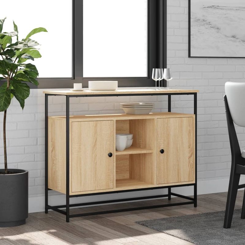 Casa si Gradina - Mobilier - Comode si corpuri - Comode - Servanta, stejar sonoma, 100x35x80 cm, lemn prelucrat - Infinity.ro