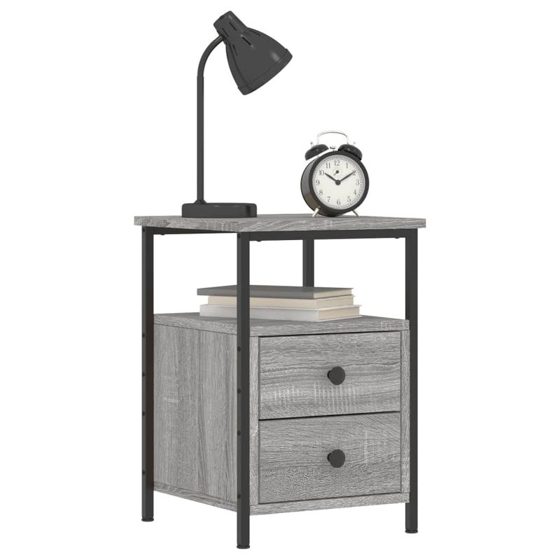 Casa si Gradina - Mobilier - Comode si corpuri - Noptiere - Noptiera, gri sonoma, 34x35,5x50 cm, lemn compozit - Infinity.ro