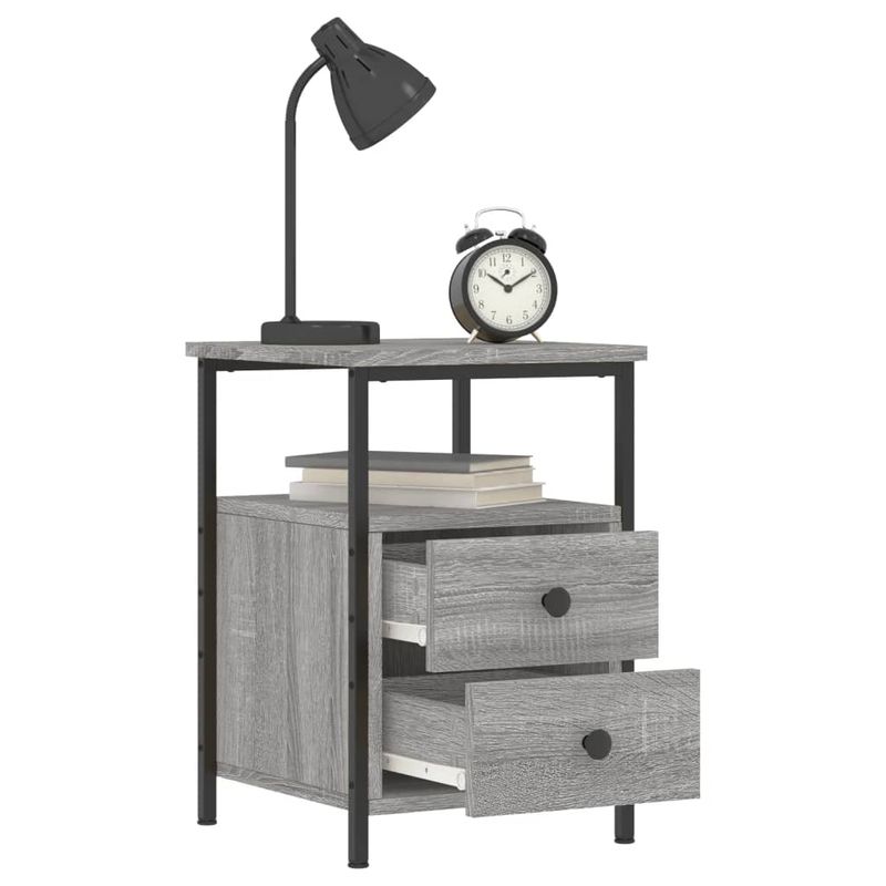 Casa si Gradina - Mobilier - Comode si corpuri - Noptiere - Noptiera, gri sonoma, 34x35,5x50 cm, lemn compozit - Infinity.ro