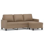 Casa si Gradina - Mobilier - Canapele si coltare - Canapele - Canapea cu 3 locuri / taburet cappuccino 180 cm piele ecologica - Infinity.ro