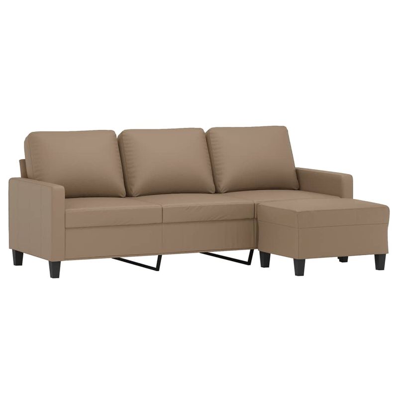 Casa si Gradina - Mobilier - Canapele si coltare - Canapele - Canapea cu 3 locuri / taburet cappuccino 180 cm piele ecologica - Infinity.ro