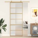 Casa si Gradina - Constructii - Usi interior, exterior si garaj - Usi interior - Usa glisanta, auriu, 76x205 cm, sticla ESG mata si aluminiu - Infinity.ro