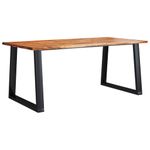 Casa si Gradina - Mobilier - Seturi de mobilier - Seturi mese si scaune - Set de masa din 3 piese, margini naturale, lemn masiv de acacia, lungime 180 cm - Infinity.ro