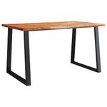 Casa si Gradina - Mobilier - Seturi de mobilier - Seturi mese si scaune - Set de masa din 3 piese, margini naturale, lemn masiv de acacia, lungime 140 cm - Infinity.ro