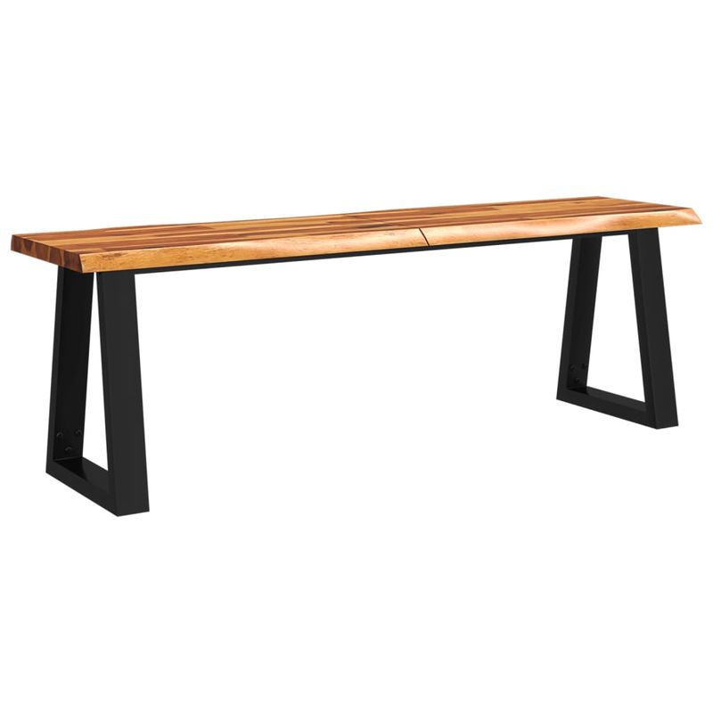 Casa si Gradina - Mobilier - Seturi de mobilier - Seturi mese si scaune - Set de masa din 3 piese, margini naturale, lemn masiv de acacia, lungime 140 cm - Infinity.ro