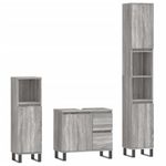 Casa si Gradina - Mobilier - Seturi de mobilier - Seturi baie - Set mobilier de baie, 3 piese, gri sonoma, lemn prelucrat - Infinity.ro