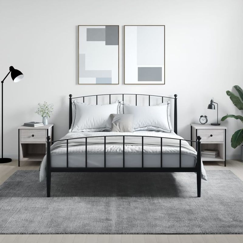 Casa si Gradina - Mobilier - Comode si corpuri - Noptiere - Noptiere, 2 buc., gri sonoma, 40x42x50 cm, lemn compozit - Infinity.ro