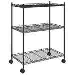 Casa si Gradina - Mobilier - Biblioteci si rafturi - Rafturi - Raft depozitare cu roti, 3 niveluri, negru, 60x35x81cm, 150 kg - Infinity.ro