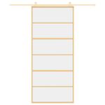 Casa si Gradina - Constructii - Usi interior, exterior si garaj - Usi garaj - Usa glisanta, auriu, 90x205 cm, sticla ESG mata si aluminiu - Infinity.ro