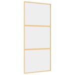 Casa si Gradina - Constructii - Usi interior, exterior si garaj - Usi garaj - Usa glisanta, auriu, 90x205 cm, sticla ESG mata si aluminiu - Infinity.ro