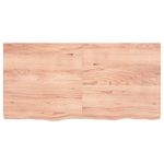 Casa si Gradina - Mobilier - Feronerie si accesorii mobila - Blat de masa maro 120x60x(2-6) cm, lemn masiv stejar tratat, maro deschis - Infinity.ro