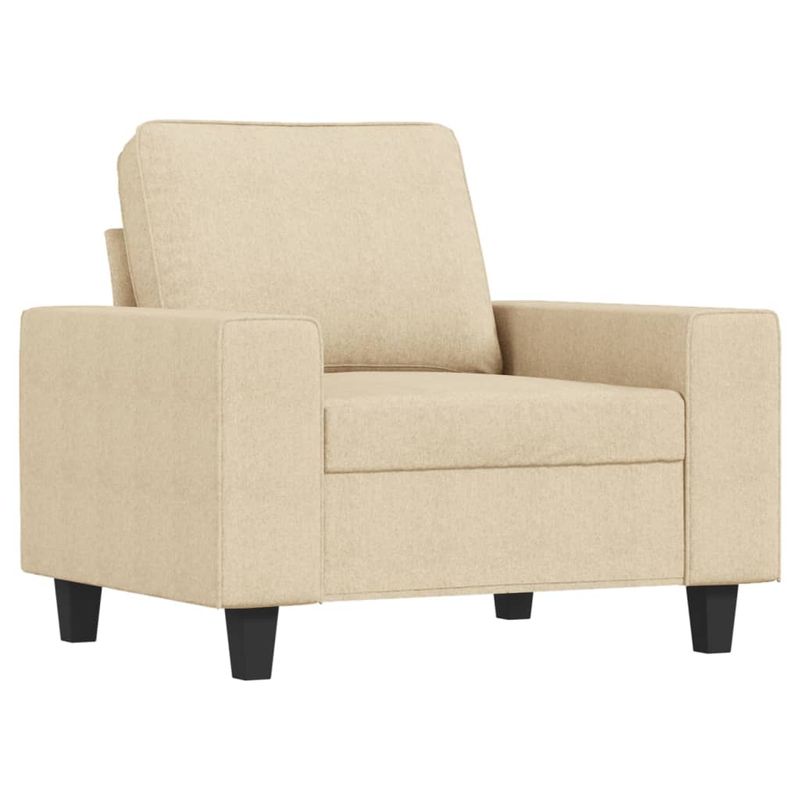 Casa si Gradina - Mobilier - Scaune si fotolii - Fotolii - Fotoliu canapea cu taburet, crem, 60 cm, material textil - Infinity.ro
