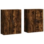 Casa si Gradina - Mobilier - Comode si corpuri - Comode - Dulapuri montate pe perete, 2 buc, stejar afumat, 69,5x34x90 cm, model negru model tub - Infinity.ro