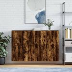 Casa si Gradina - Mobilier - Comode si corpuri - Comode - Dulapuri montate pe perete, 2 buc, stejar afumat, 69,5x34x90 cm, model negru model tub - Infinity.ro