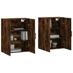 Casa si Gradina - Mobilier - Comode si corpuri - Comode - Dulapuri montate pe perete, 2 buc, stejar afumat, 69,5x34x90 cm, model negru model tub - Infinity.ro