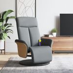 Ingrijire personala si Cosmetice - Sanatate si wellness - Articole wellness - Fotolii de masaj - Fotoliu rabatabil masaj cu suport picioare gri deschis textil - Infinity.ro