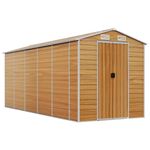 Casa si Gradina - Gradina si terasa - Casute de gradina - Sopron de gradina, maro deschis, 191x470x198 cm otel galvanizat - Infinity.ro