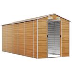 Casa si Gradina - Gradina si terasa - Casute de gradina - Sopron de gradina, maro deschis, 191x470x198 cm otel galvanizat - Infinity.ro