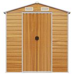 Casa si Gradina - Gradina si terasa - Casute de gradina - Sopron de gradina, maro deschis, 191x470x198 cm otel galvanizat - Infinity.ro