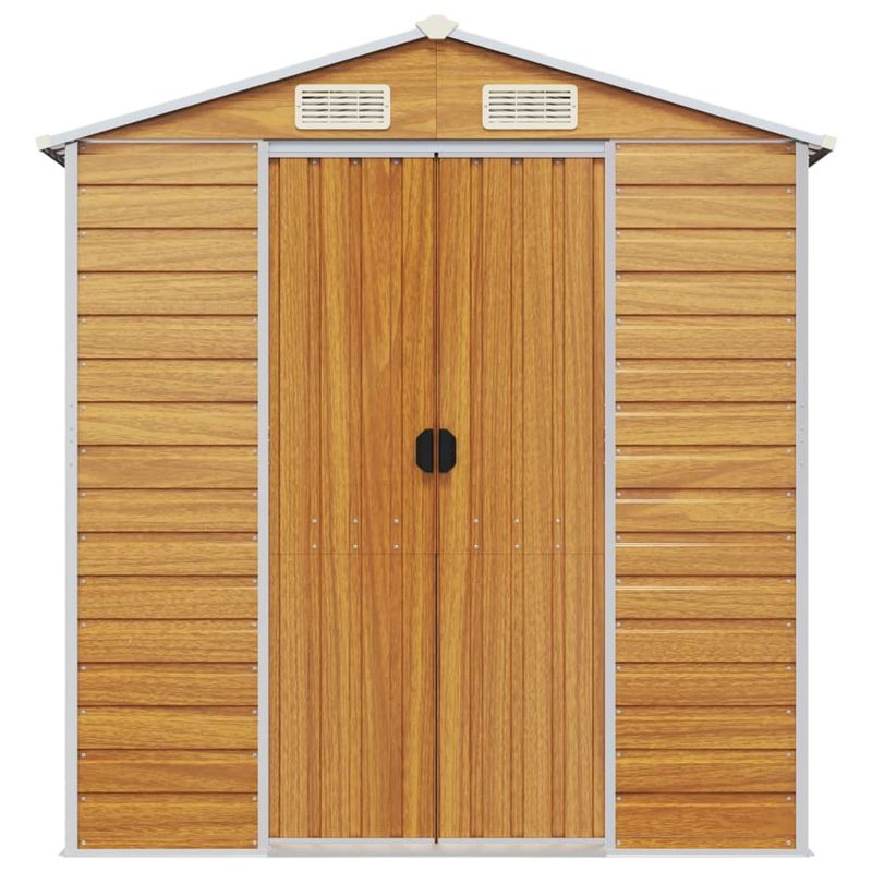 Casa si Gradina - Gradina si terasa - Casute de gradina - Sopron de gradina, maro deschis, 191x470x198 cm otel galvanizat - Infinity.ro