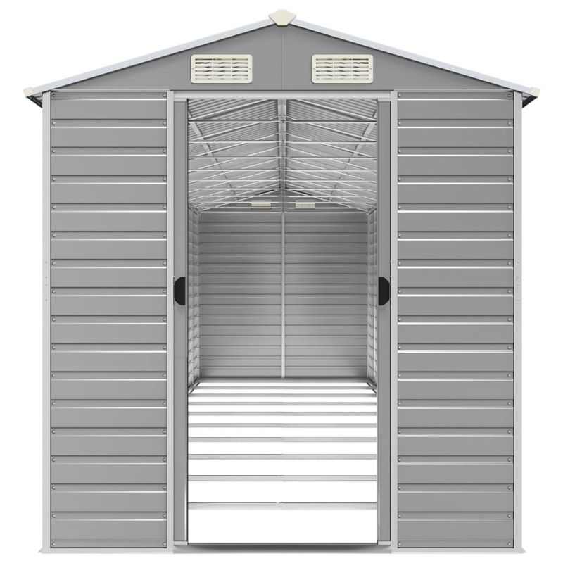 Casa si Gradina - Gradina si terasa - Casute de gradina - Sopron de gradina, gri deschis, 191x895x198 cm otel galvanizat - Infinity.ro