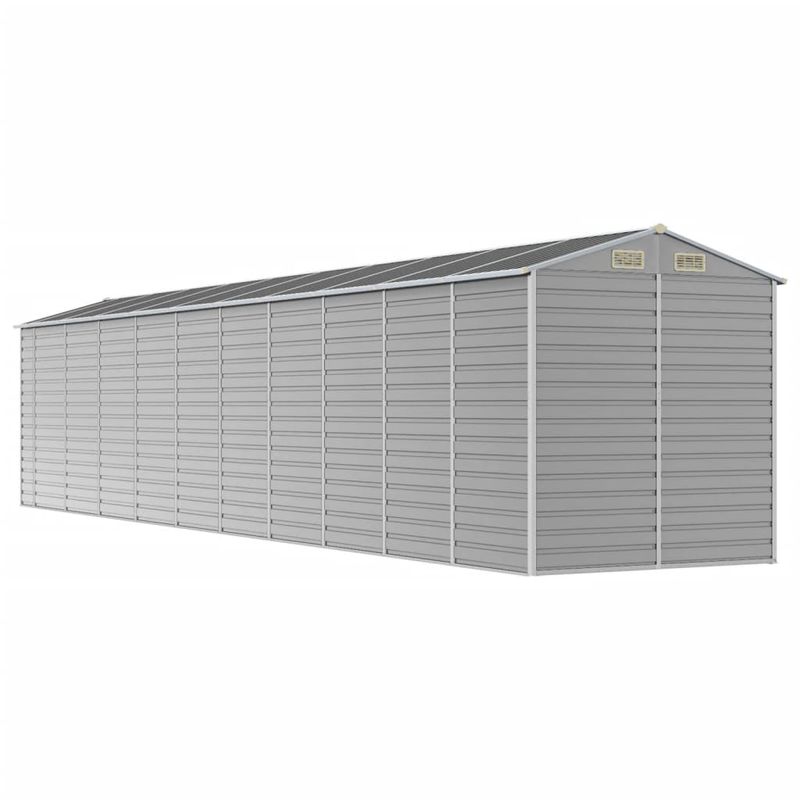 Casa si Gradina - Gradina si terasa - Casute de gradina - Sopron de gradina, gri deschis, 191x895x198 cm otel galvanizat - Infinity.ro