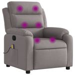 Ingrijire personala si Cosmetice - Sanatate si wellness - Articole wellness - Fotolii de masaj - Fotoliu de masaj rabatabil, gri taupe, material textil - Infinity.ro