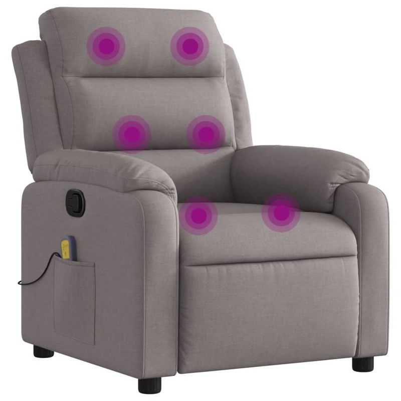 Ingrijire personala si Cosmetice - Sanatate si wellness - Articole wellness - Fotolii de masaj - Fotoliu de masaj rabatabil, gri taupe, material textil - Infinity.ro