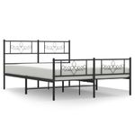 Casa si Gradina - Mobilier - Paturi si accesorii - Paturi - Cadru pat metalic cu tablie de cap/picioare, negru, 160x200 cm - Infinity.ro